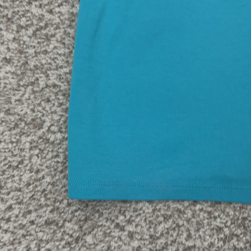 Talbots Women's Teal Pima Cotton Short Sleeve Tee. - Picture 3 of 4